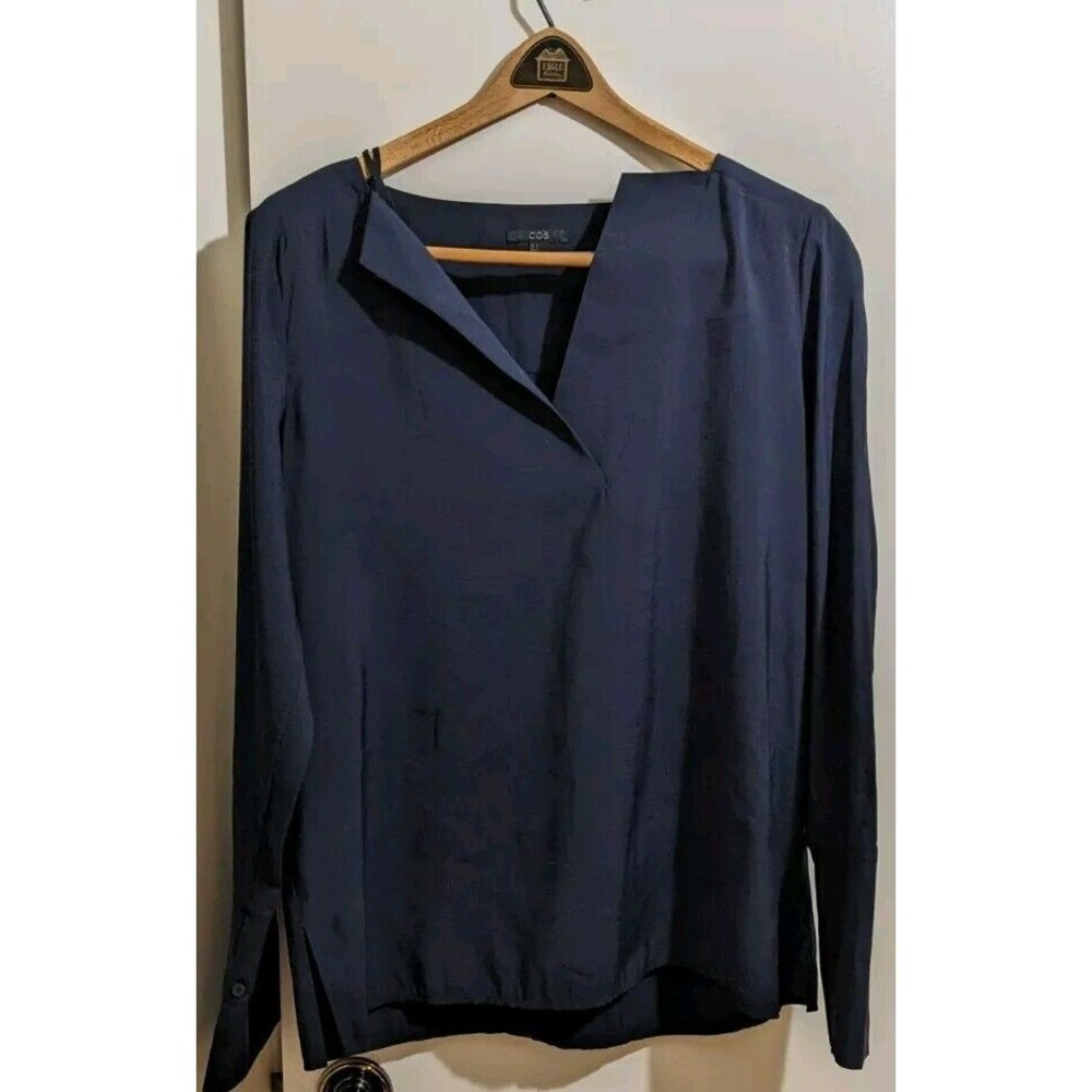 COS Navy Blue Long-Sleeve Blouse